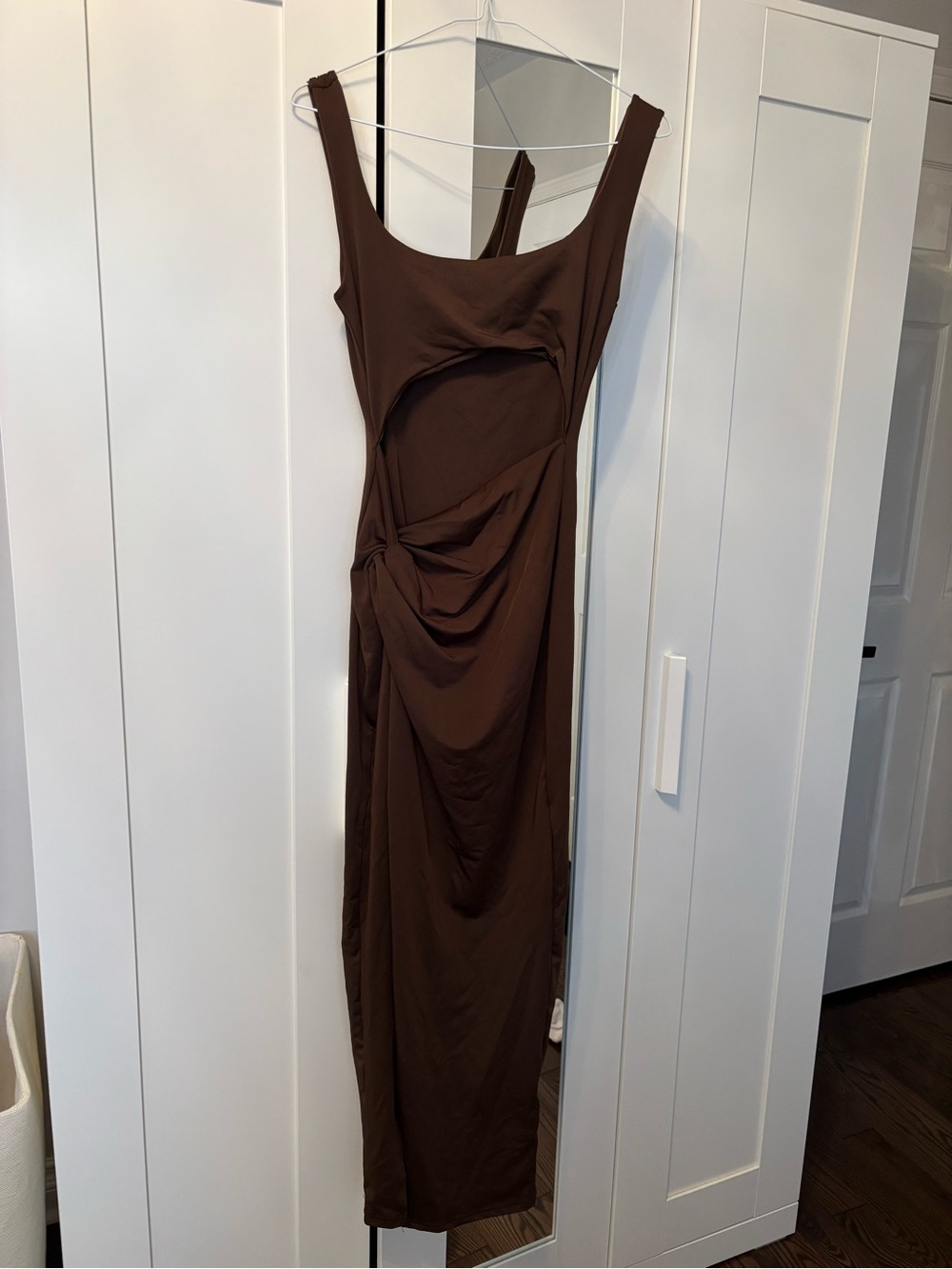 Women's Brown Twist-Detail Tank Dress